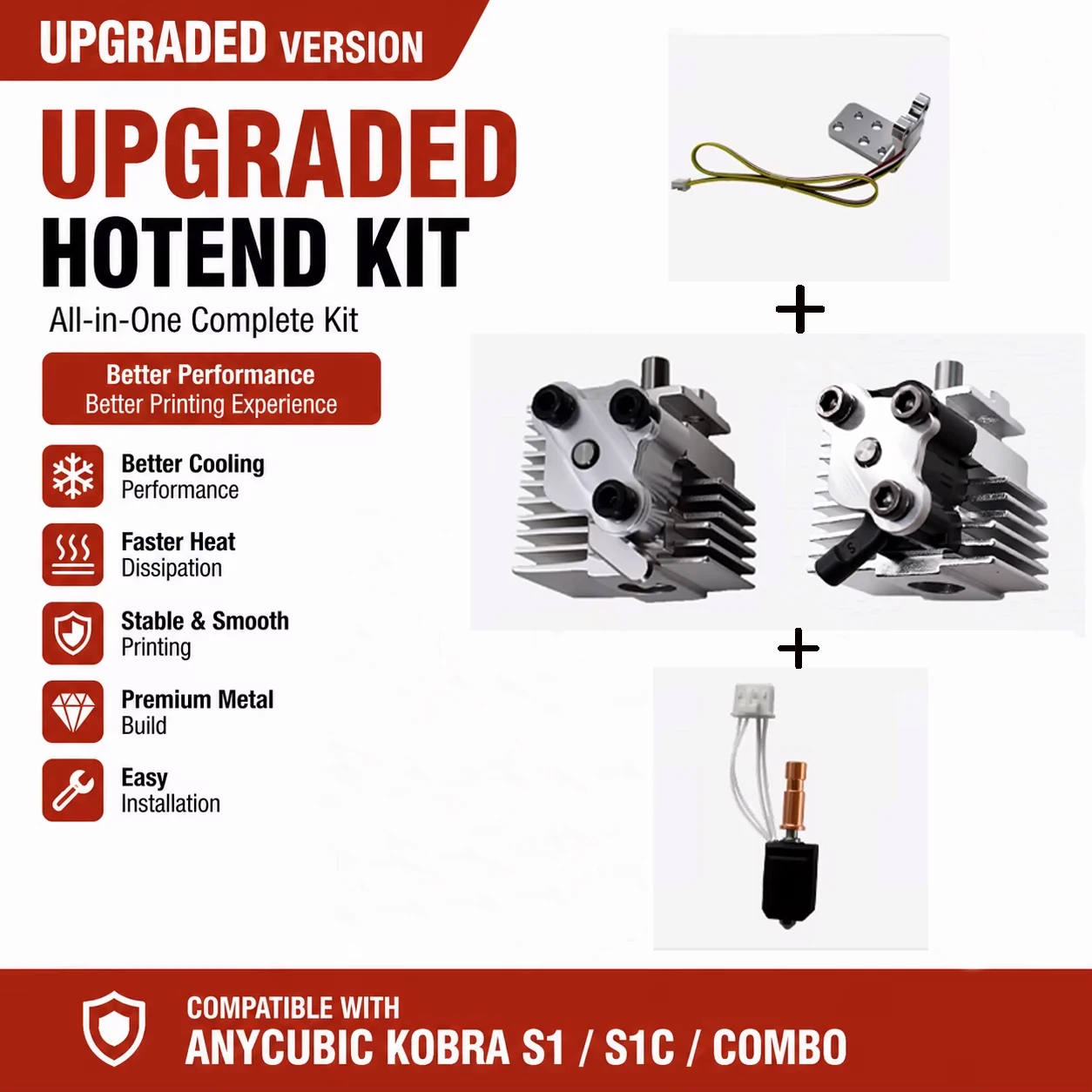 Quick Detach Hotend Radiator Kit for Anycubic Kobra S1/S1C/Combo 3D Printer Extruder Parts
Quick Detach Hotend Radiator Kit for Anycubic Kobra S1/S1C/Combo 3D Printer Extruder Parts