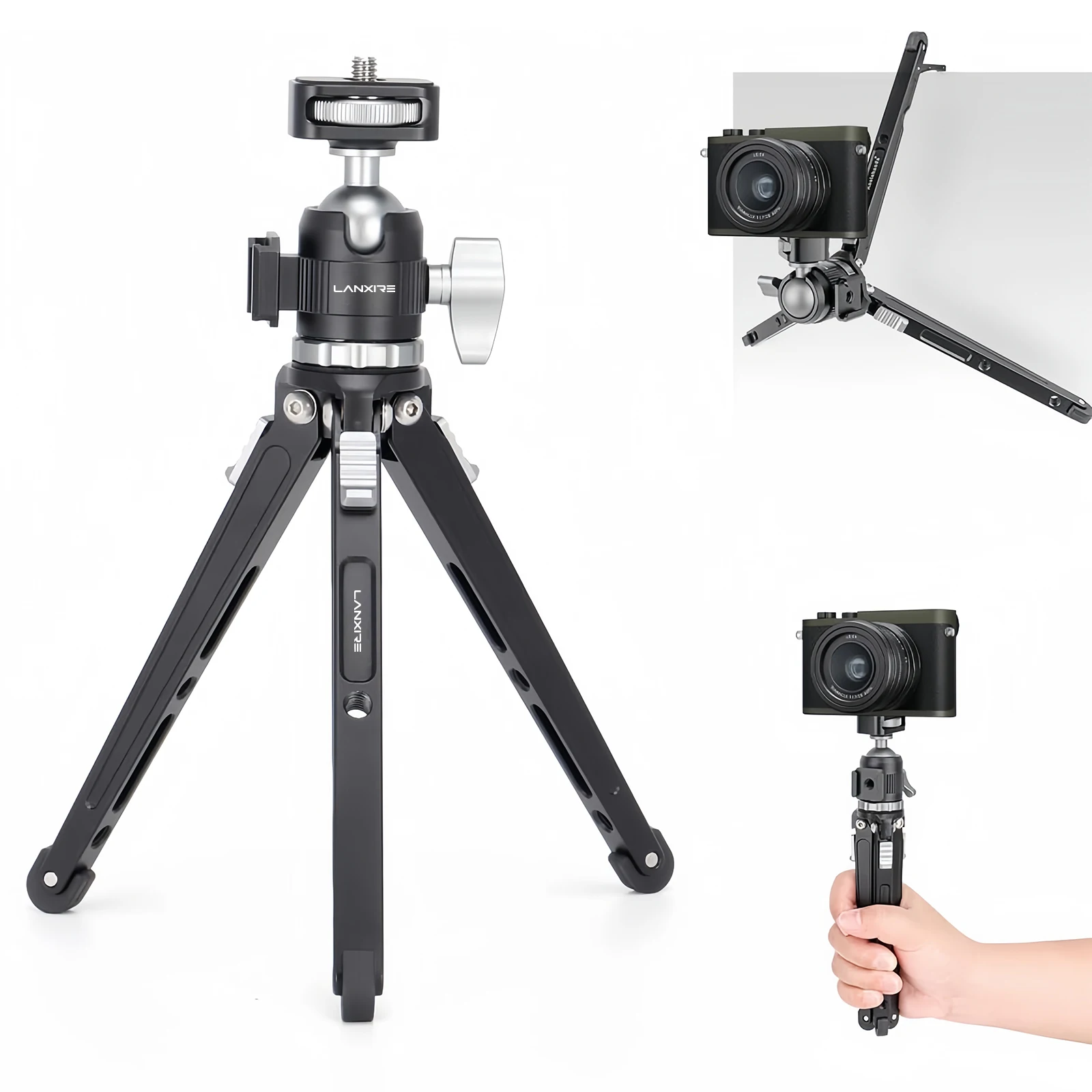 Lanxire Mini Tripod, 1.8kg Load, 360° Ball Head & ARCA Plate, Portable Desk Stand for Sony/Canon/Nikon DSLR, Vlog & Selfie Kit
Lanxire Mini Tripod, 1.8kg Load, 360° Ball Head & ARCA Plate, Portable Desk Stand for Sony/Canon/Nikon DSLR, Vlog & Selfie Kit