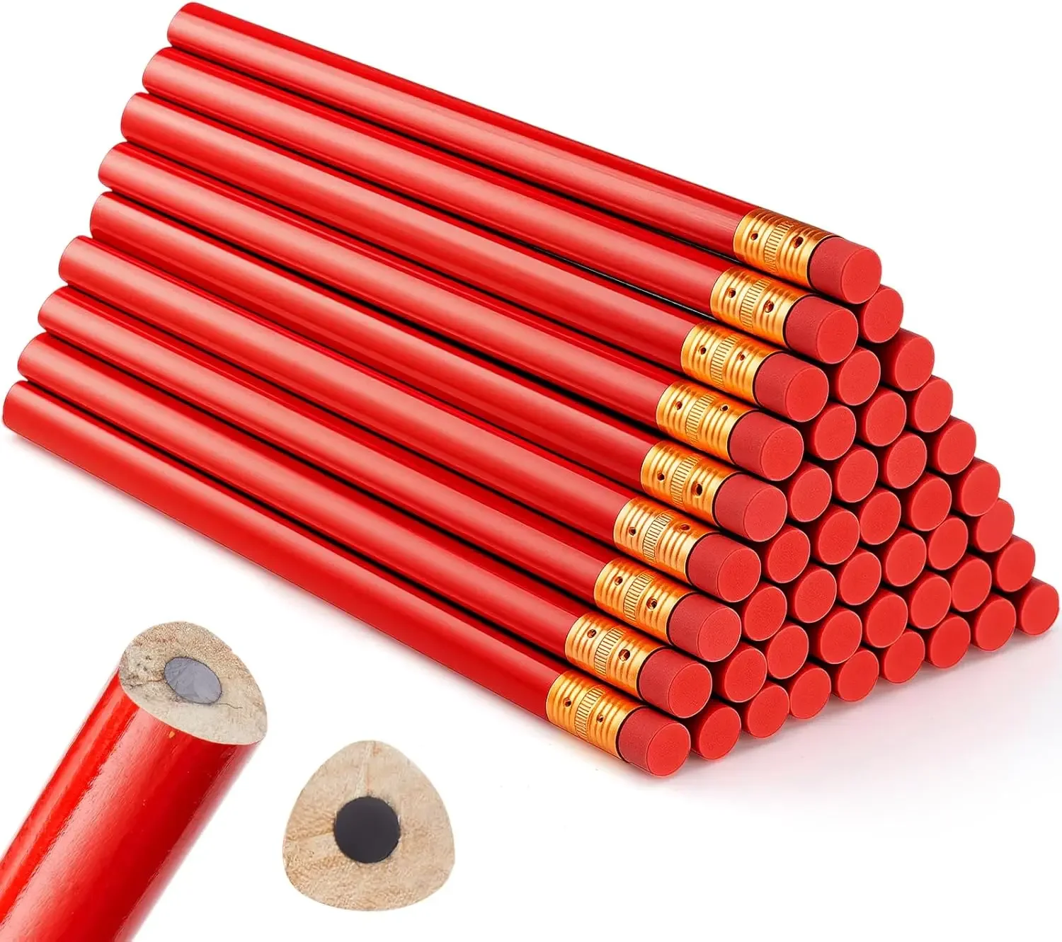48 Pack Jumbo Round Wooden Pencils with Black Core for Carpenters, Woodworkers, Students, and DIY Projects (Red)
48 Pack Jumbo Round Wooden Pencils with Black Core for Carpenters, Woodworkers, Students, and DIY Projects (Red)