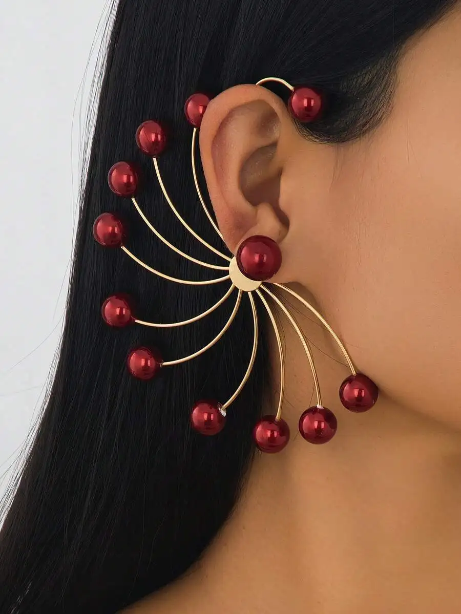 Fashion Red Faux Pearl Ear Cuff Earrings For Women Party Banquet
Fashion Red Faux Pearl Ear Cuff Earrings For Women Party Banquet
