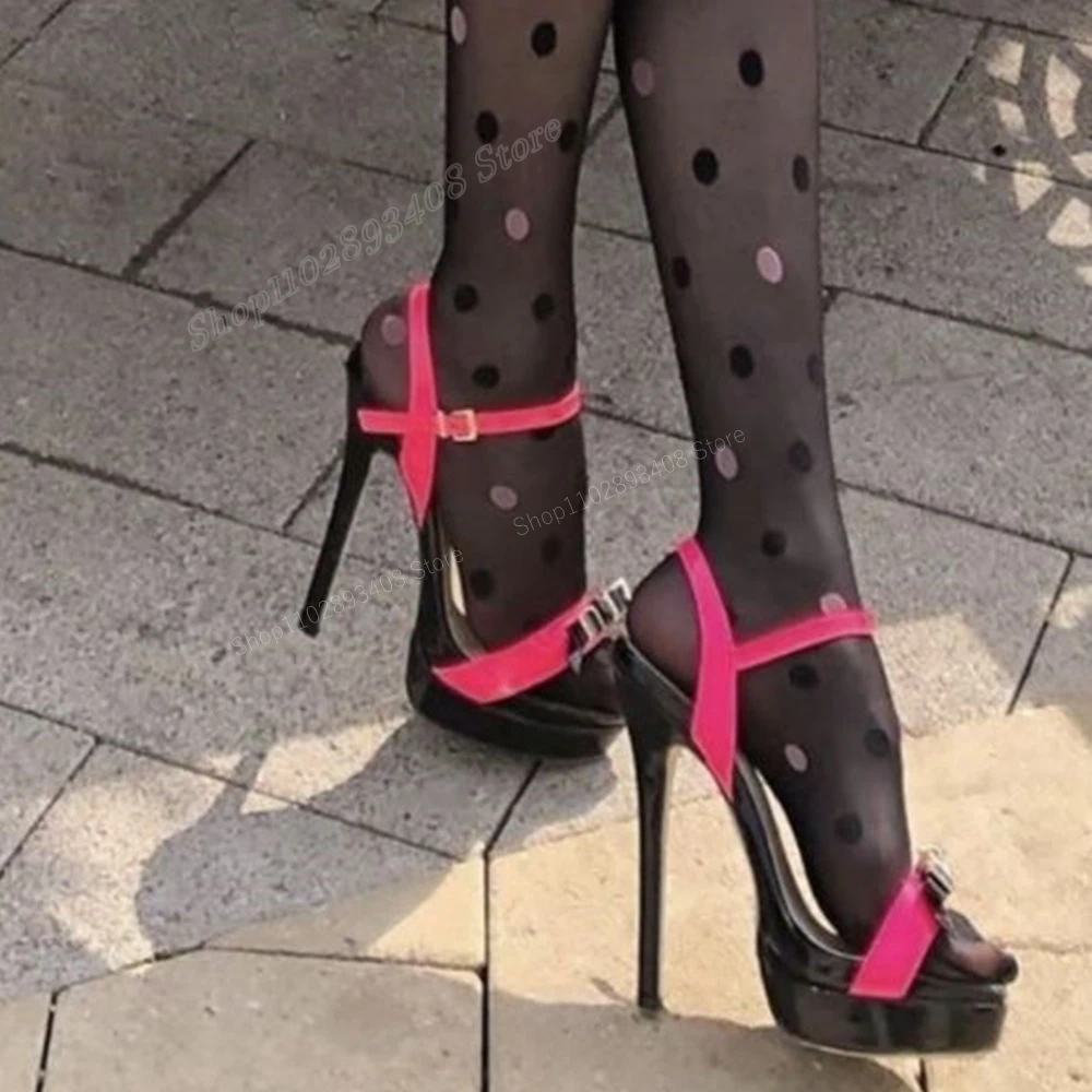 Mutilcolor Platform Peep Toe Sandals Bow Patent Leather Stiletto High Heel Buckle Strap Women Shoes 2024 Zapatos Para Mujere
Mutilcolor Platform Peep Toe Sandals Bow Patent Leather Stiletto High Heel Buckle Strap Women Shoes 2024 Zapatos Para Mujere