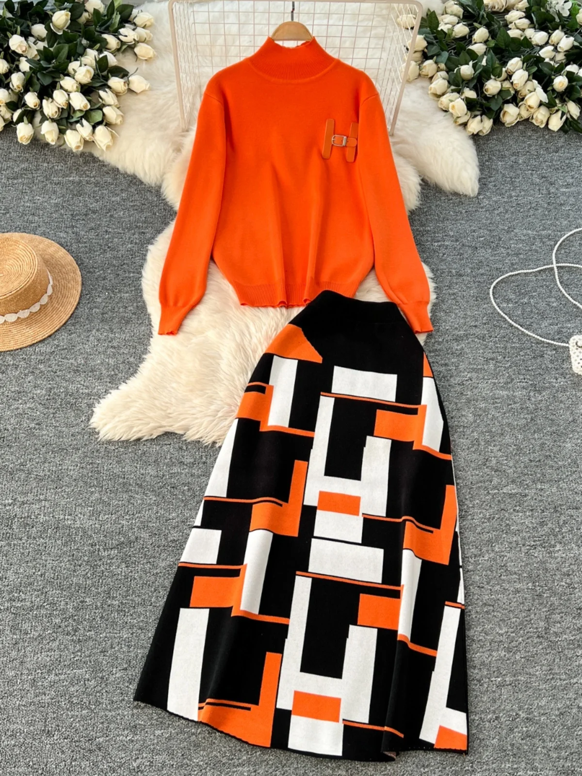 Модный комплект с принтом, женская осенне-зимняя юбка с высокой талией, длинный свитер с вышитыми буквами Sve, модный свитер для поездок на работу
Модный комплект с принтом, женская осенне-зимняя юбка с высокой талией, длинный свитер с вышитыми буквами Sve, модный свитер для поездок на работу