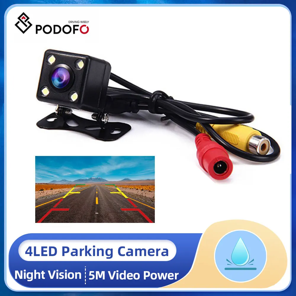 Podofo 4 LED Night Vision Car Rear View Camera Universal Backup Parking Reverse Camera Waterproof 170 Wide Angle HD Color Image
Podofo 4 LED Night Vision Car Rear View Camera Universal Backup Parking Reverse Camera Waterproof 170 Wide Angle HD Color Image