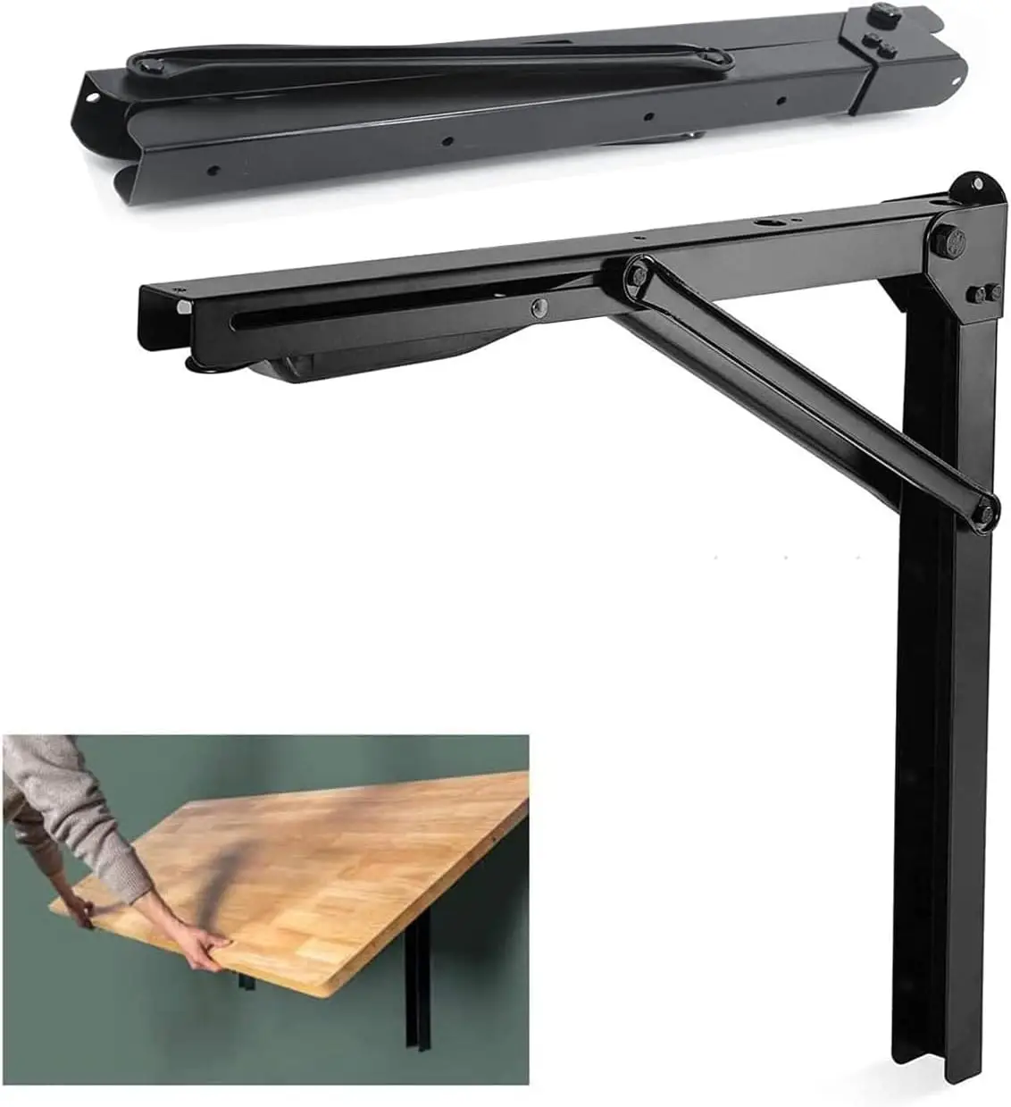 24-Inch Folding Shelf Brackets Heavy Duty Steel Max Load 500lb Wall Mounted Collapsible Space Saving Pack of 2 No Board
24-Inch Folding Shelf Brackets Heavy Duty Steel Max Load 500lb Wall Mounted Collapsible Space Saving Pack of 2 No Board
