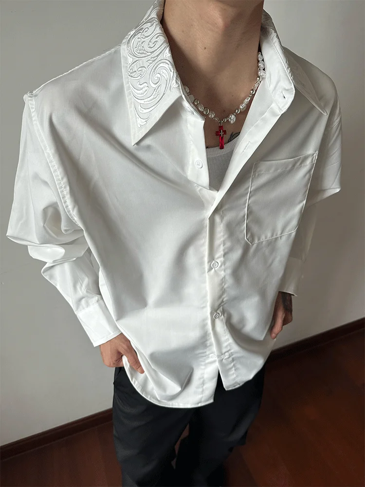 White Cleanfit Embroidered Floral Collar irt Men's Winter Sli Inner Wear Base Layer irt Stand Fit Long Sve
White Cleanfit Embroidered Floral Collar irt Men's Winter Sli Inner Wear Base Layer irt Stand Fit Long Sve