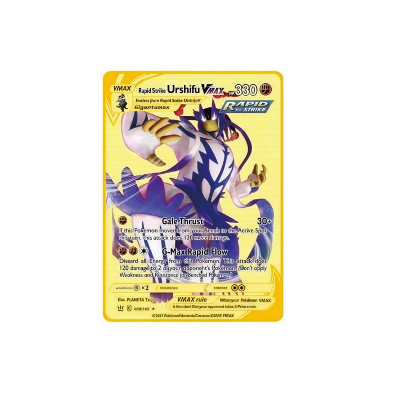 2026 Urshifu Pokemon Metal Card 10000 Points Arceus Charizard Raichu Super Card Golden English Mewtwo Vmax GX EX Christmas Gift
2026 Urshifu Pokemon Metal Card 10000 Points Arceus Charizard Raichu Super Card Golden English Mewtwo Vmax GX EX Christmas Gift