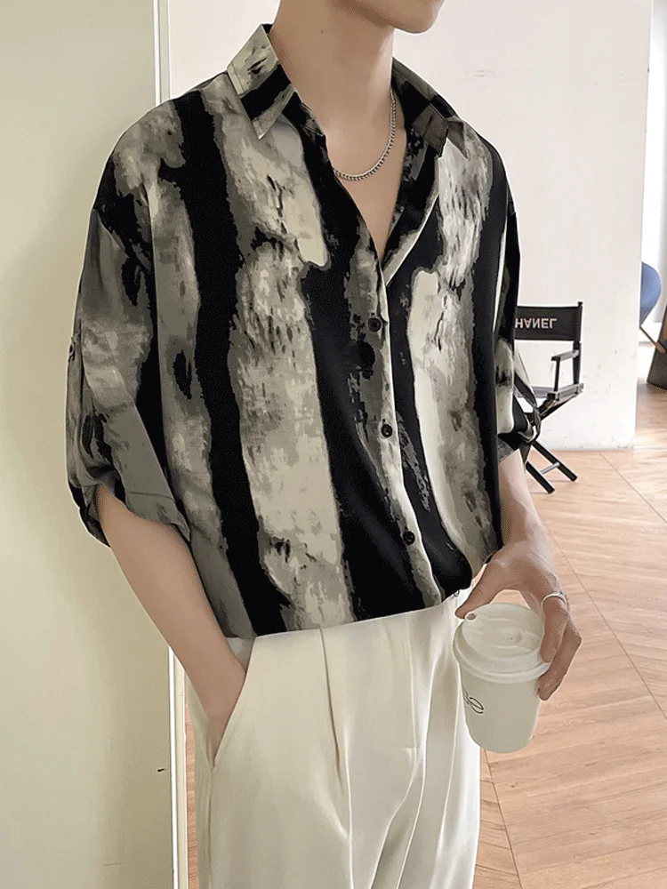 Summer Men's Ice Silk Thin Short Sleeve Shirt Trendy Design Casual Fashion Lightweight Mens Collarless Pure Color Top
Summer Men's Ice Silk Thin Short Sleeve Shirt Trendy Design Casual Fashion Lightweight Mens Collarless Pure Color Top