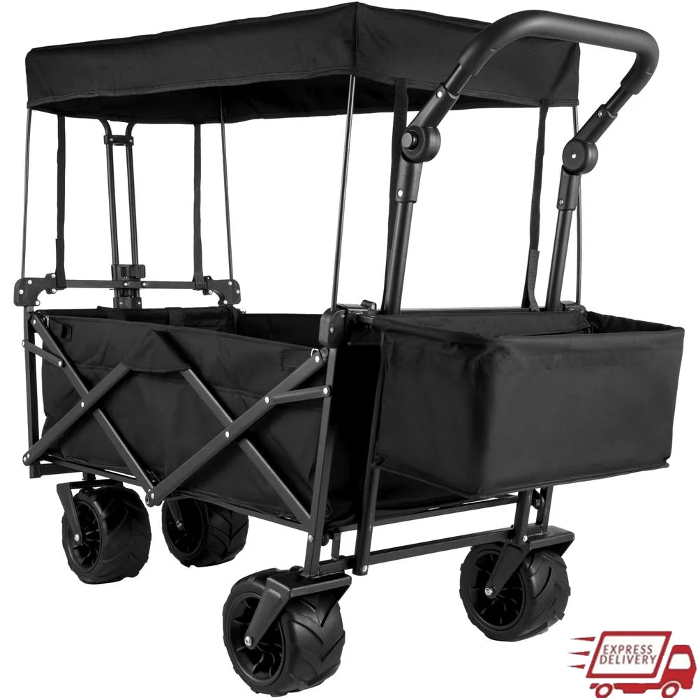 Collapsible Folding Wagon Cart Utility Garden Cart with Removable Canopy Waterproof 600D Oxford Cloth All Terrain Wheels Outdoor
Collapsible Folding Wagon Cart Utility Garden Cart with Removable Canopy Waterproof 600D Oxford Cloth All Terrain Wheels Outdoor