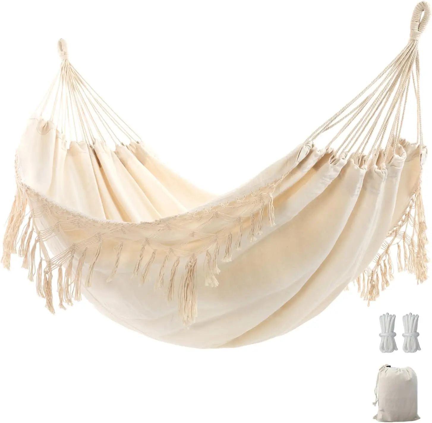 Double Boho Macrame Hammock with Tassels for Patio, Yard, Beach Wedding Decor, Up to 450lbs
Double Boho Macrame Hammock with Tassels for Patio, Yard, Beach Wedding Decor, Up to 450lbs