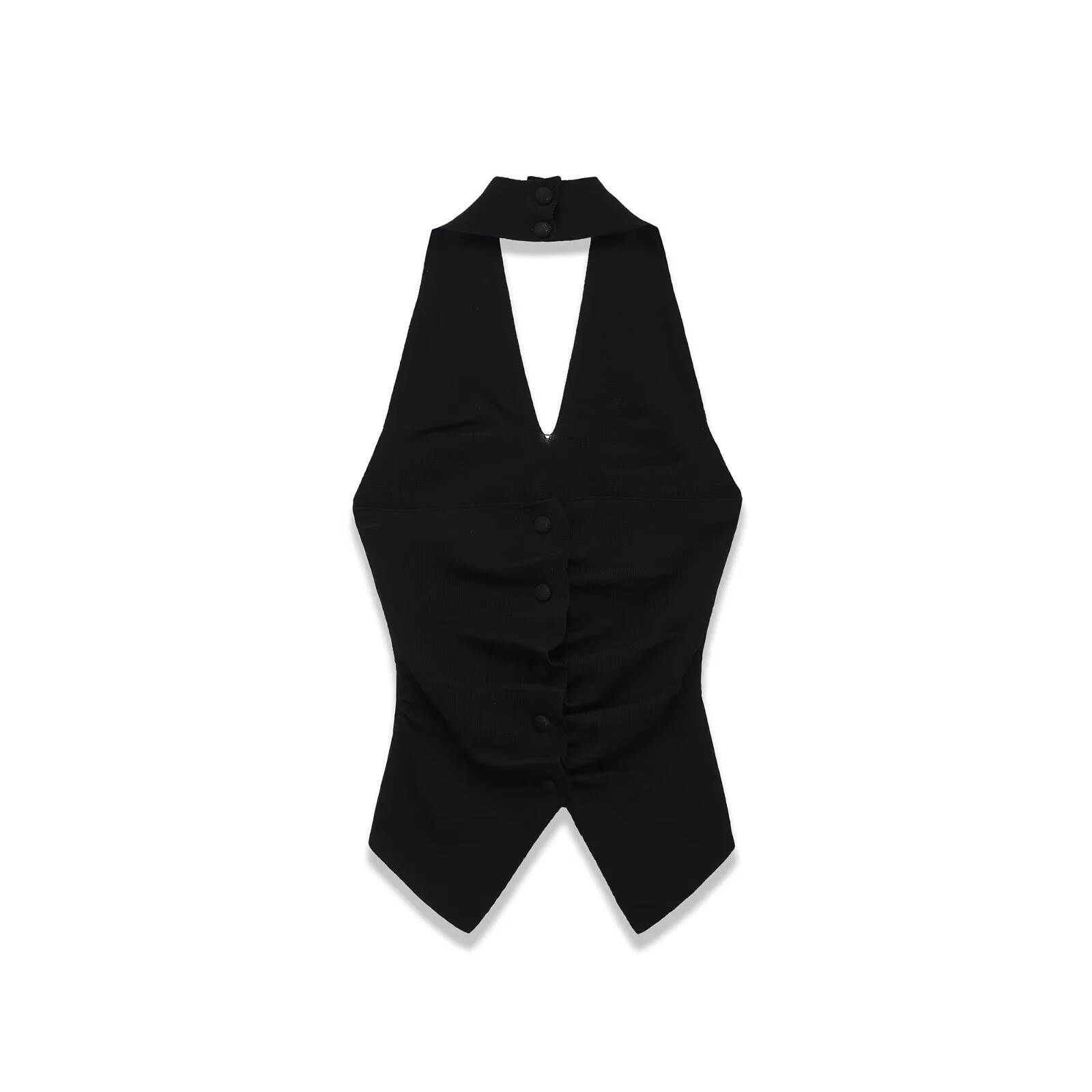 Черный дизайн жилета с V-образным вырезом, ниша и сексуальный топ без спинки и без рукавов для пикантных девушек
Черный дизайн жилета с V-образным вырезом, ниша и сексуальный топ без спинки и без рукавов для пикантных девушек