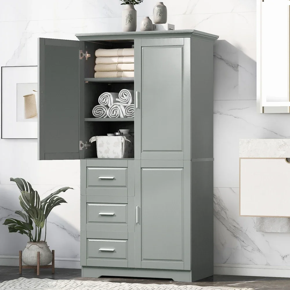 Tall and Wide Storage Cabinet with Doors for Bathroom/Office, Three Drawers, White Bathroom Furniture Sets Bathroom Furniture
Tall and Wide Storage Cabinet with Doors for Bathroom/Office, Three Drawers, White Bathroom Furniture Sets Bathroom Furniture