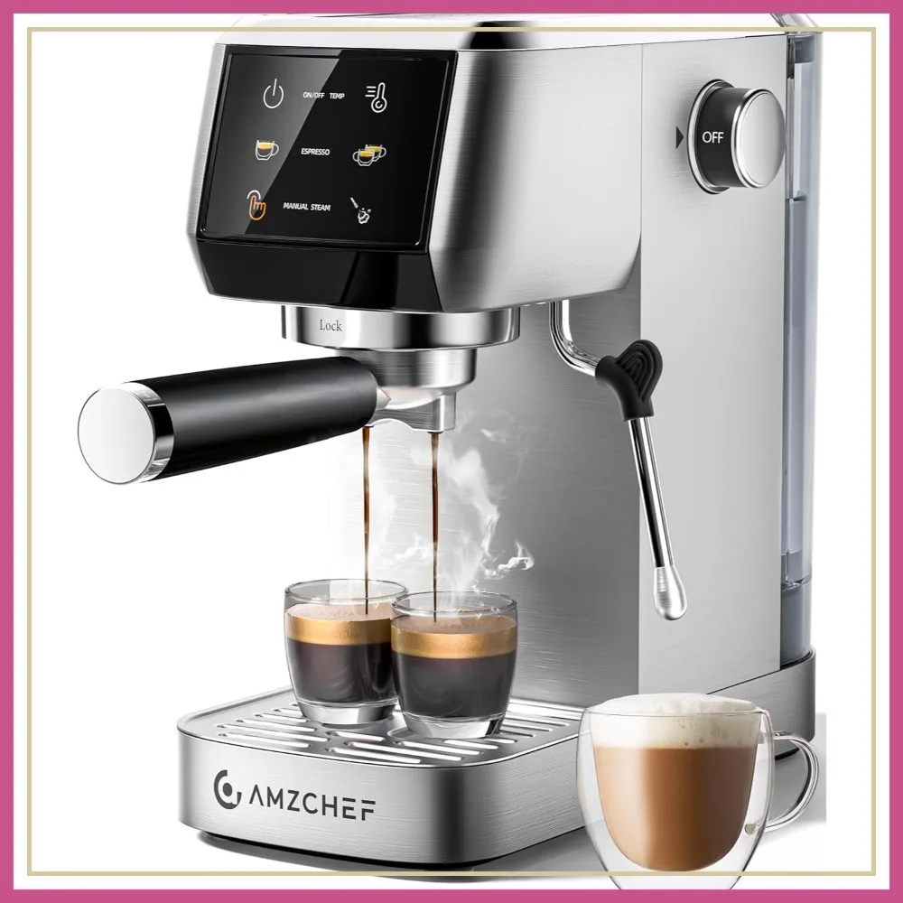 51mm Espresso Machine 20 Bar – Compact Coffee Maker with Milk Frother, 44oz Tank
51mm Espresso Machine 20 Bar – Compact Coffee Maker with Milk Frother, 44oz Tank