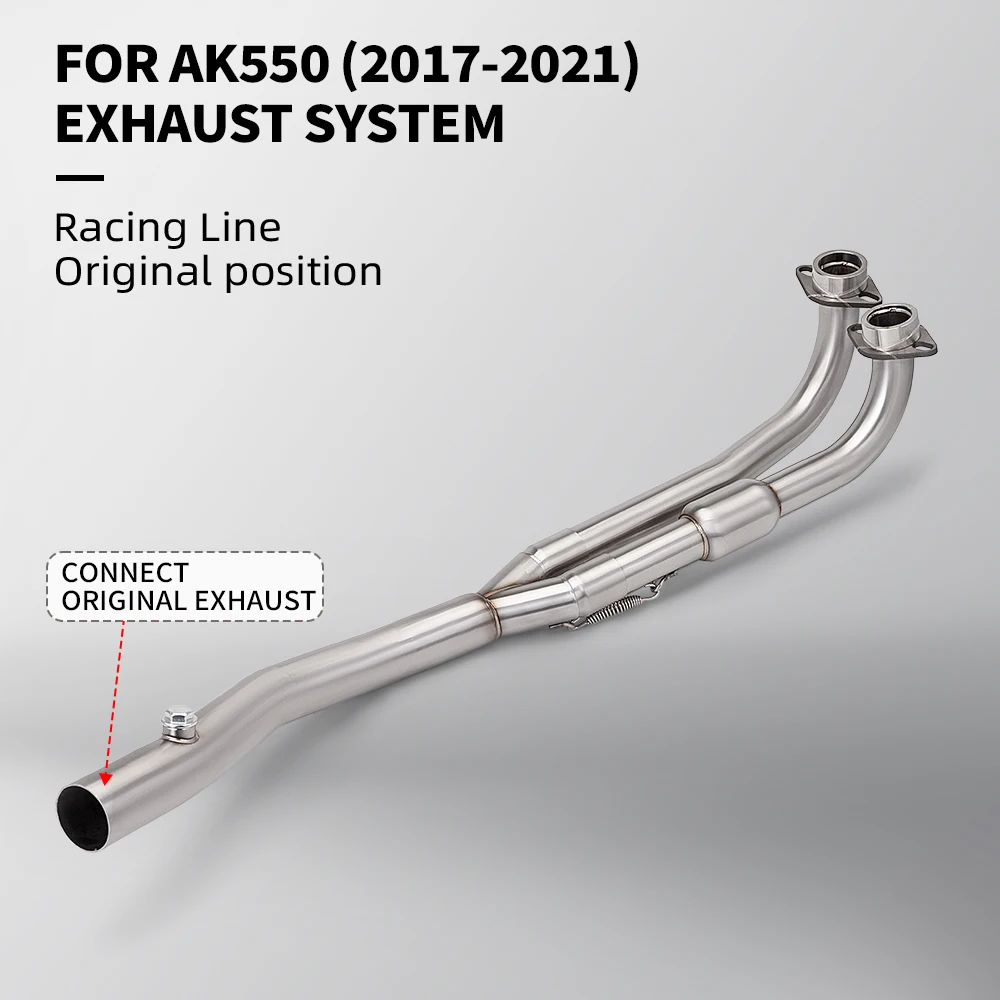 For AK550 550 2017-2021 Motorcycle Exhaust Modified System, connecting the original muffler with the front link pipe
For AK550 550 2017-2021 Motorcycle Exhaust Modified System, connecting the original muffler with the front link pipe