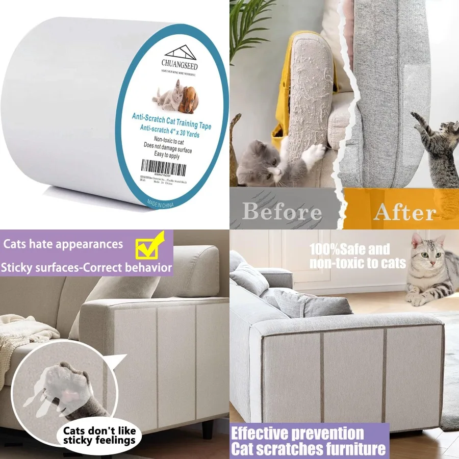 Transparent Double Sided Anti Cat Scratch Tape 4 x 30 Yards for Furniture Protection in Home and Office Settings Pet Safe Mater
Transparent Double Sided Anti Cat Scratch Tape 4 x 30 Yards for Furniture Protection in Home and Office Settings Pet Safe Mater
