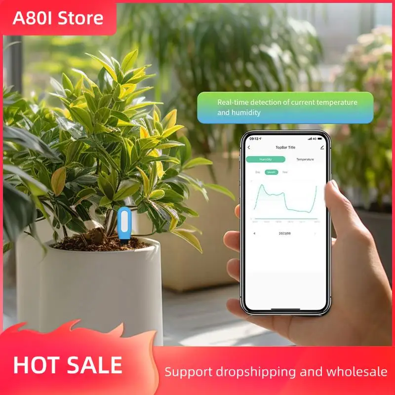 A80I Tuya 2-In-1 Soil Moisture Ambient Temperature Test Meter Plant Intelligent Measuring Instrument Plant Gardening Tool Blue
A80I Tuya 2-In-1 Soil Moisture Ambient Temperature Test Meter Plant Intelligent Measuring Instrument Plant Gardening Tool Blue