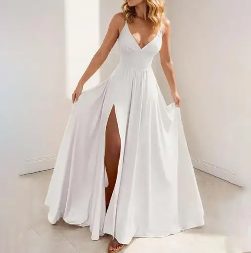 2025 Women's Fashion Spring Summer Latest Hot Selling Elegant Sexy Hot Girl Suspender V-Neck Long Skirt with Lace Up Slit Dress
2025 Women's Fashion Spring Summer Latest Hot Selling Elegant Sexy Hot Girl Suspender V-Neck Long Skirt with Lace Up Slit Dress