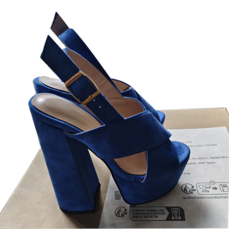 DIZHUANG Модные женские босоножки на высоком каблуке. Синие замшевые босоножки. Высота каблука около 15 см. Босоножки на грубом каблуке Летняя обувь
DIZHUANG Модные женские босоножки на высоком каблуке. Синие замшевые босоножки. Высота каблука около 15 см. Босоножки на грубом каблуке Летняя обувь