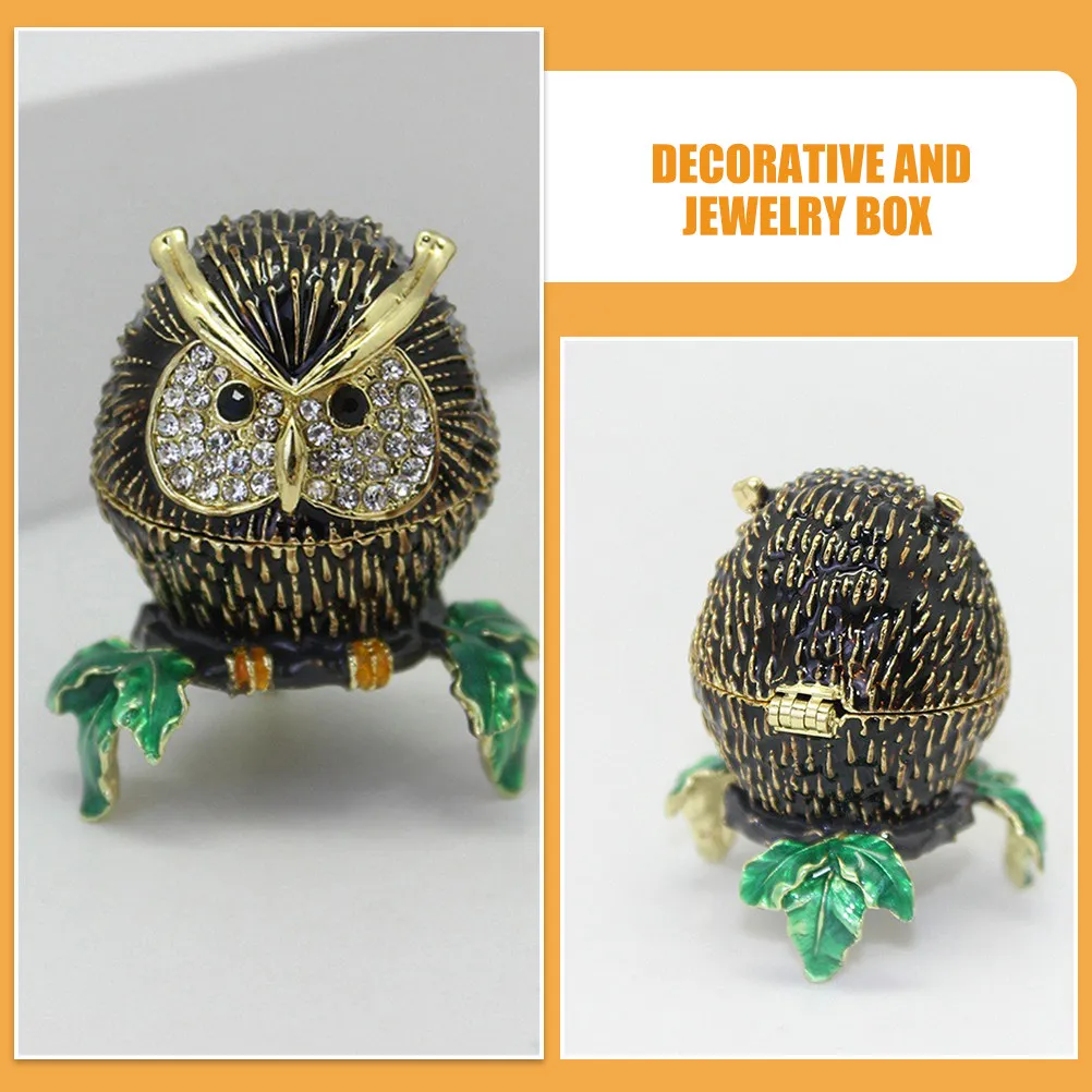 Enamel Owl Jewelry Box Alloy Desktop Decorative Storage Case for Rings Earrings Necklaces Trinkets Valentine's Day Gift Home
Enamel Owl Jewelry Box Alloy Desktop Decorative Storage Case for Rings Earrings Necklaces Trinkets Valentine's Day Gift Home