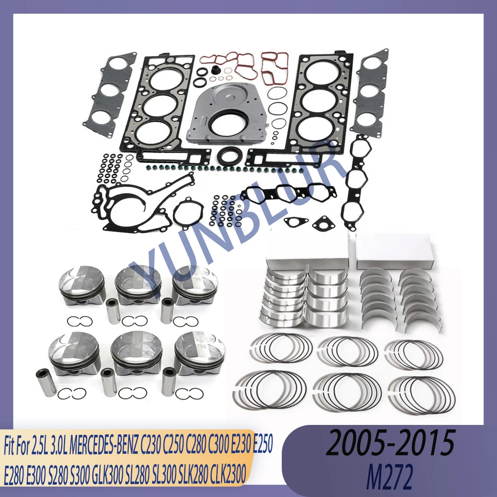 STD Piston w- Ring Bearing & Full Gasket Set Fit 2.5 3.0 L M272 GAS 05-15 For MERCEDES-BENZ C230 C250 C280 C300 E230 E250 E280
STD Piston w- Ring Bearing & Full Gasket Set Fit 2.5 3.0 L M272 GAS 05-15 For MERCEDES-BENZ C230 C250 C280 C300 E230 E250 E280