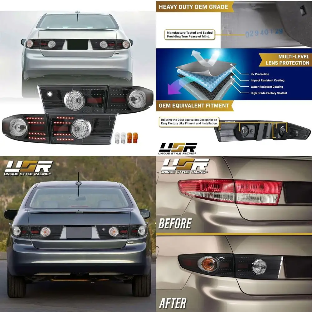 JDM Style Black Housing LED Tail Lights for 2003-2005 Honda Accord 4-Door Sedan (Left & Right, Clear Lens, Plug-and-Play, 4-Piec
JDM Style Black Housing LED Tail Lights for 2003-2005 Honda Accord 4-Door Sedan (Left & Right, Clear Lens, Plug-and-Play, 4-Piec