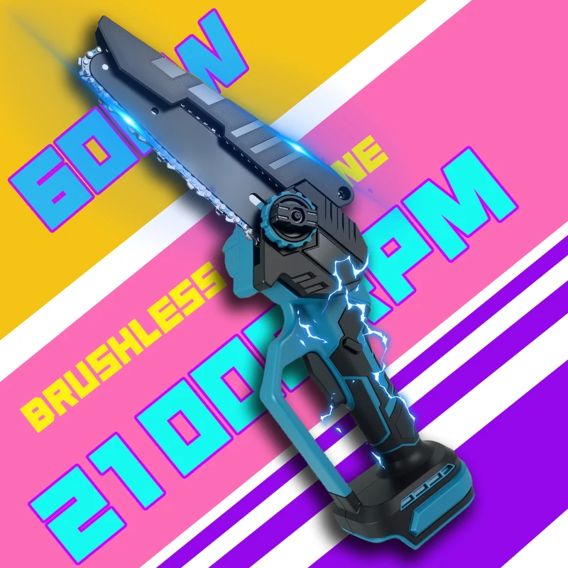 Электрическая бесщеточная цепная пила 6 дюймов для резки дерева/кустарников, аккумуляторный садовый инструмент для батареи Makita 21В
Электрическая бесщеточная цепная пила 6 дюймов для резки дерева/кустарников, аккумуляторный садовый инструмент для батареи Makita 21В 