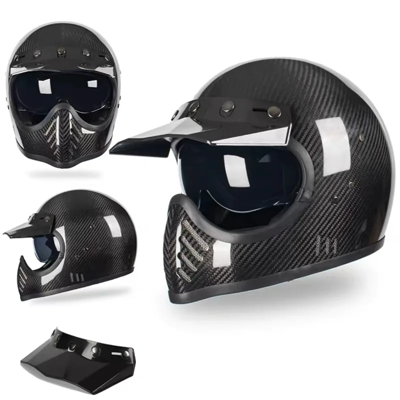 High Quality Full Face Motorcycle Helmet Carbon Fiber Helmets with Internal Black Sunglasses DOT ECE Appproved Helmet
High Quality Full Face Motorcycle Helmet Carbon Fiber Helmets with Internal Black Sunglasses DOT ECE Appproved Helmet