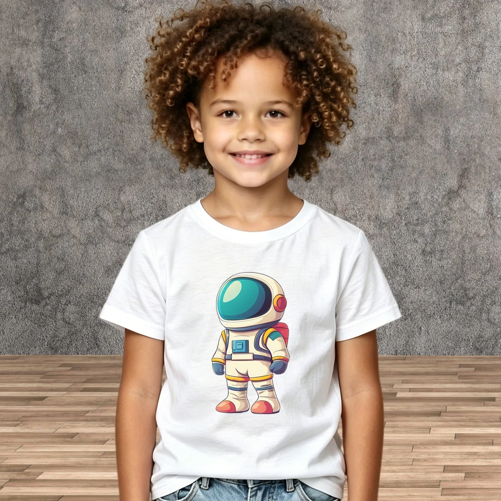 Comfortable Cotton Kids Tops Astronaut Print Summer Short Sleeve Cartoon Tees
Comfortable Cotton Kids Tops Astronaut Print Summer Short Sleeve Cartoon Tees