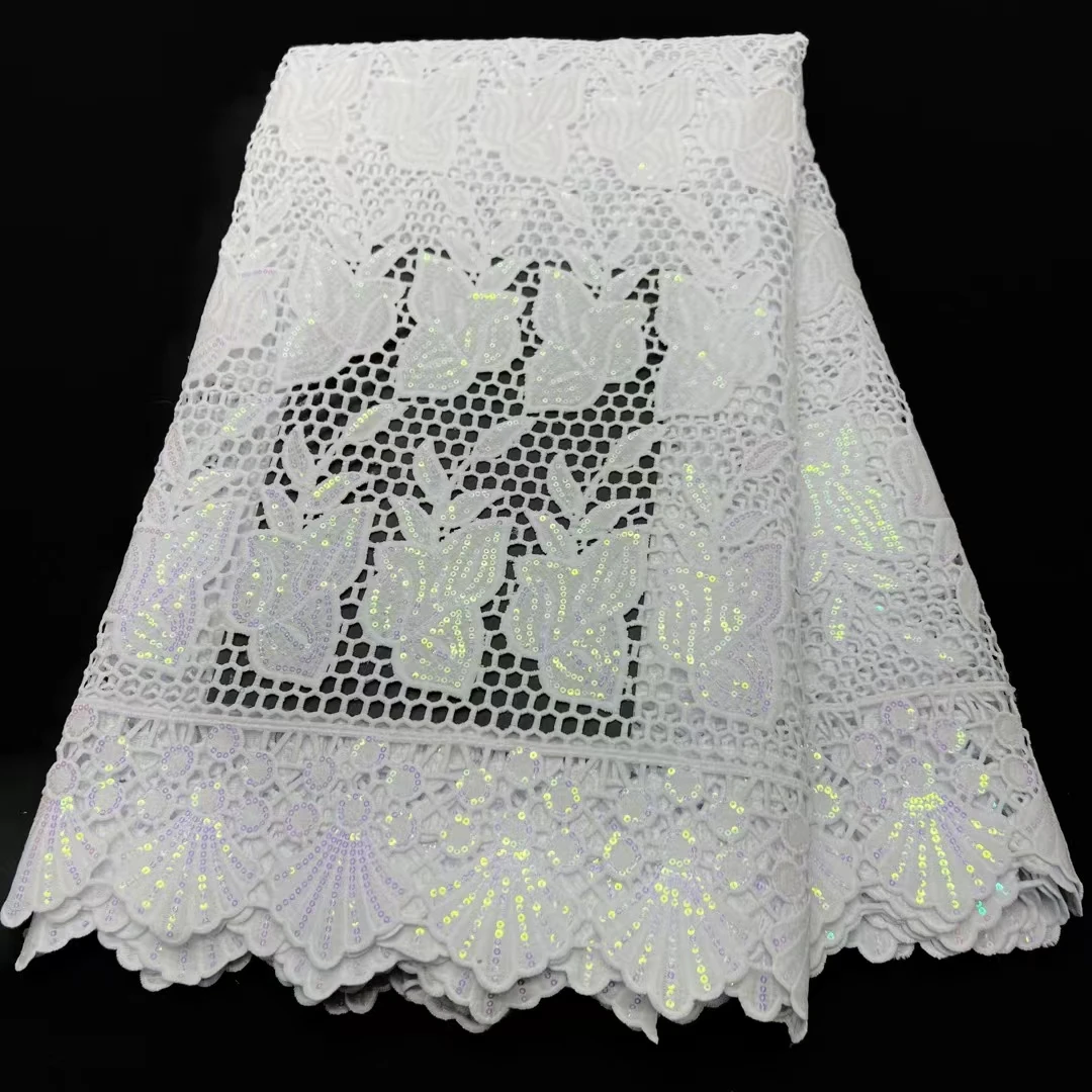 White African Lace Fabric 2023 High Quality Sequins Embroidery French Tulle Lace Fabric Nigerian Fabric For Wedding Dress KR2315
White African Lace Fabric 2023 High Quality Sequins Embroidery French Tulle Lace Fabric Nigerian Fabric For Wedding Dress KR2315