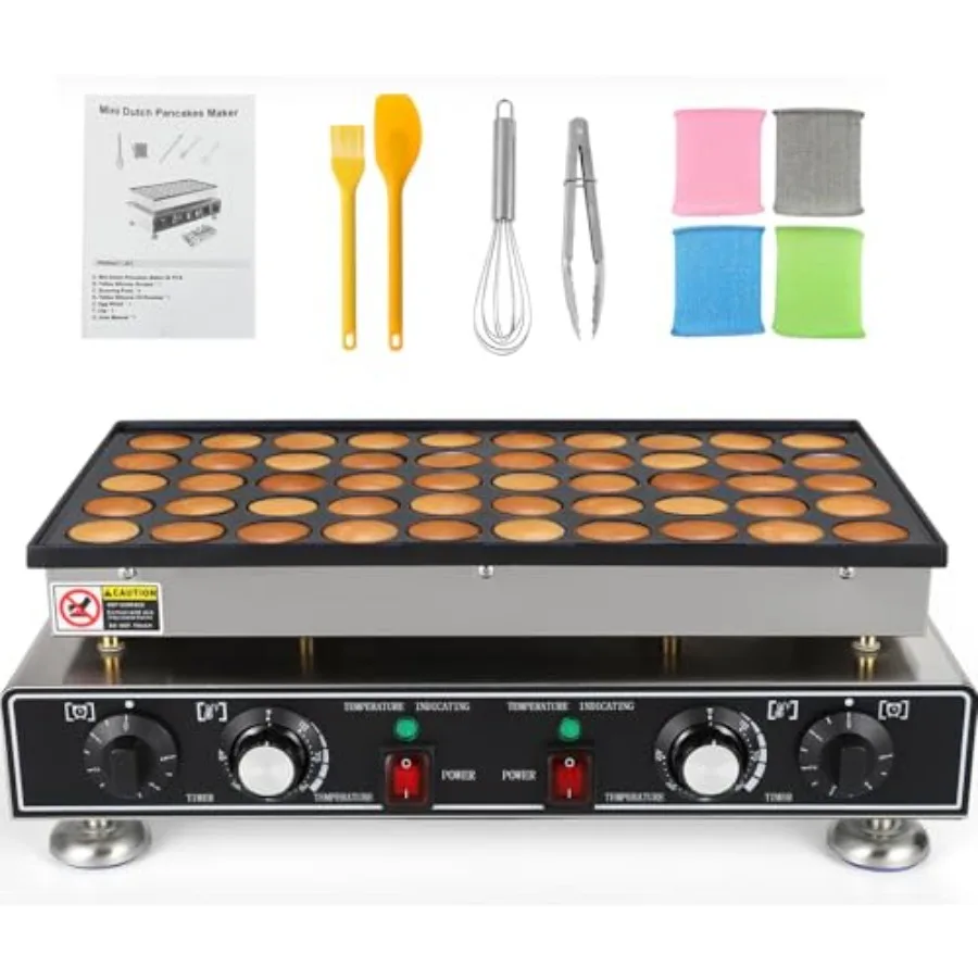 Commercial Mini Pancake Maker 50PCS 1600W Stainless Steel Dutch Pancake Maker Non-stick Coating Poffertjes Maker for Restaurant
Commercial Mini Pancake Maker 50PCS 1600W Stainless Steel Dutch Pancake Maker Non-stick Coating Poffertjes Maker for Restaurant