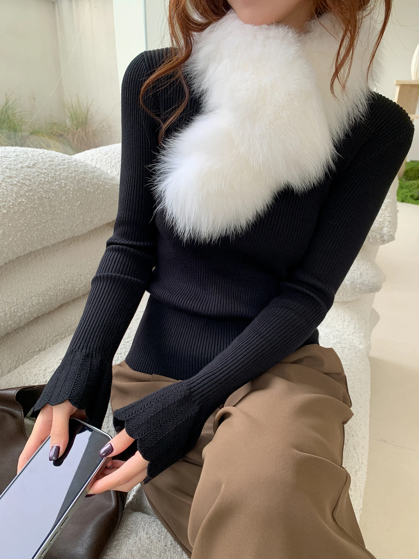 Вязаный свитер с высоким воротником и рукавами-колокол, модный базовый слой для носки под пальто, облегающий, женский, зимний, модный
Вязаный свитер с высоким воротником и рукавами-колокол, модный базовый слой для носки под пальто, облегающий, женский, зимний, модный