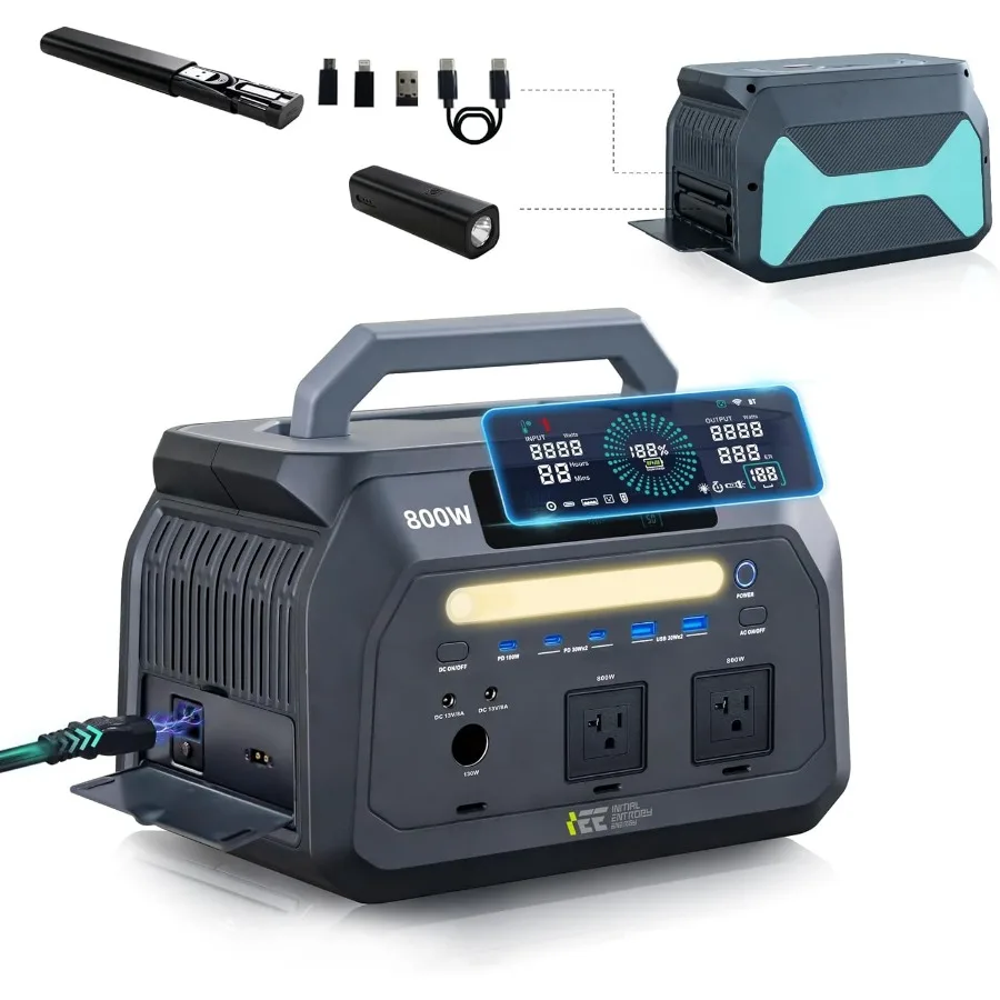 IEETek P800 Portable Power Station with 512Wh LiFePO4 Battery Offers 800W 1600W Peak AC Output for Home Use Emergency Backup RV
IEETek P800 Portable Power Station with 512Wh LiFePO4 Battery Offers 800W 1600W Peak AC Output for Home Use Emergency Backup RV
