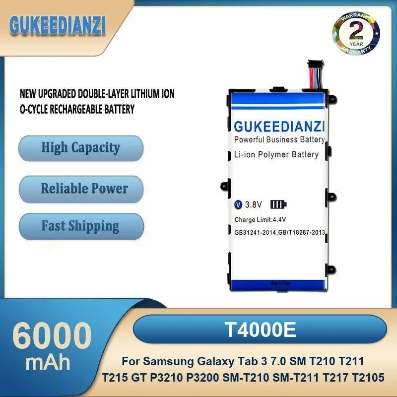 T4000E 6000 мАч аккумулятор для планшета Samsung Galaxy Tab 3 7,0 SM T210 T211 T215 GT P3210 P3200 SM-T210 SM-T211 T217 T2105
T4000E 6000 мАч аккумулятор для планшета Samsung Galaxy Tab 3 7,0 SM T210 T211 T215 GT P3210 P3200 SM-T210 SM-T211 T217 T2105