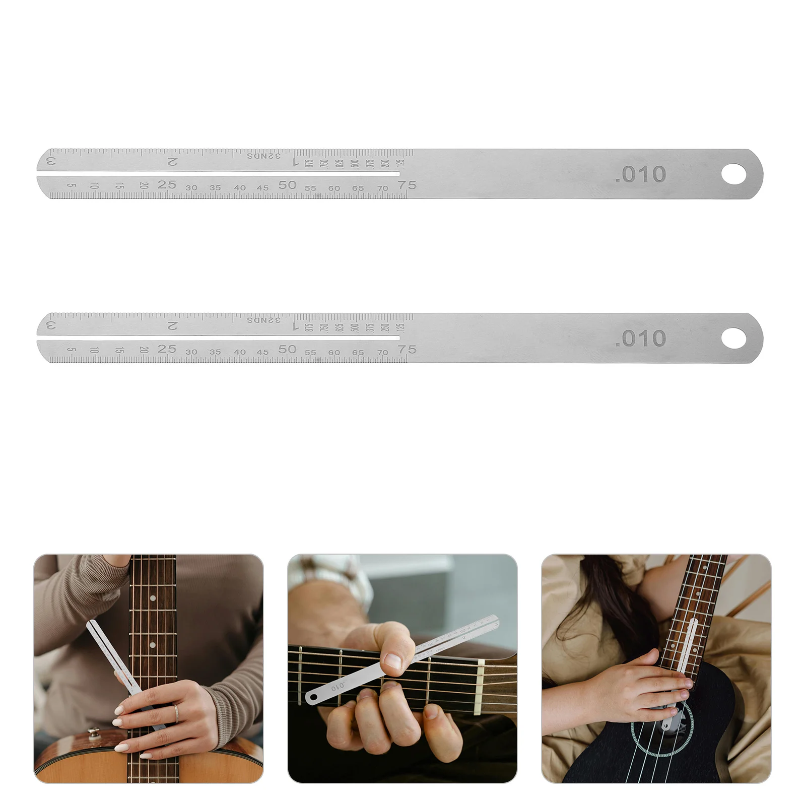 1Pair Fingerboard Fret Protector Stainless Steel Fretboard Guard Repair Tool Guitar Bass String Action Measuring Gauge
1Pair Fingerboard Fret Protector Stainless Steel Fretboard Guard Repair Tool Guitar Bass String Action Measuring Gauge