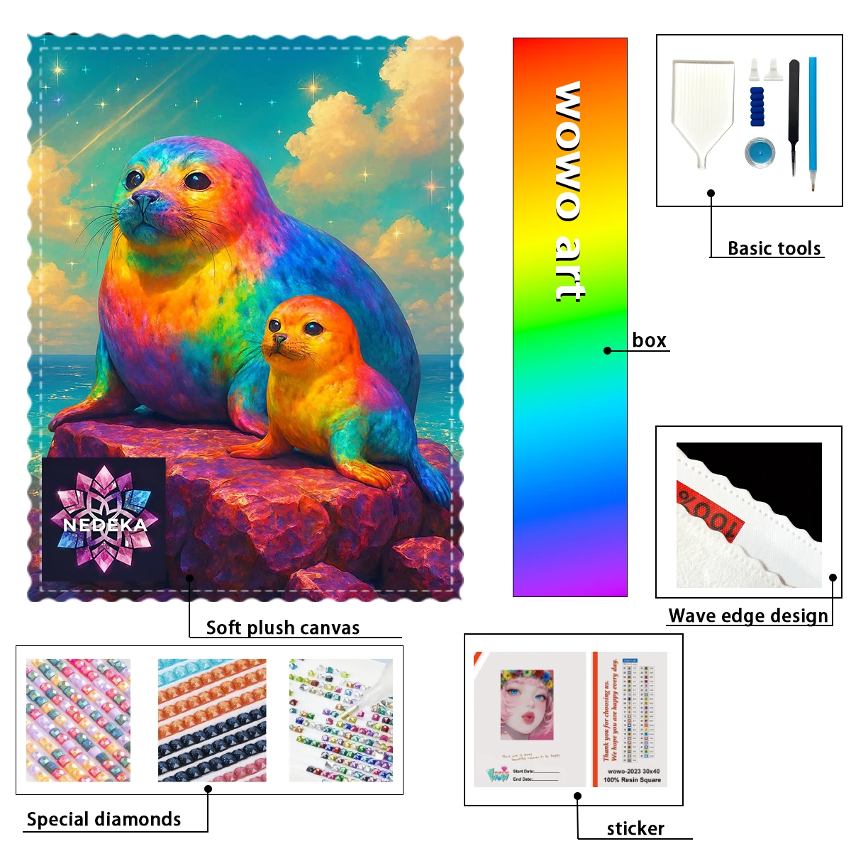 【NEDEKA_ Diamond Art】Colorful Sea Lion Mother and Child AB Rhinestone FD Rhinestone Perfect Resin Diamond
【NEDEKA_ Diamond Art】Colorful Sea Lion Mother and Child AB Rhinestone FD Rhinestone Perfect Resin Diamond