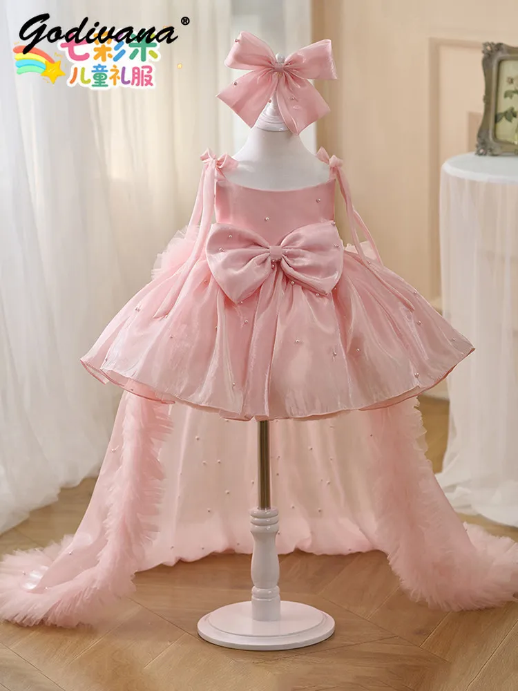 Sweet Baby Girls High End Heavy Birthday Party Princess Dress Kids Summer New Bow Mesh Train Pearl Evening Performance Ball Gown
Sweet Baby Girls High End Heavy Birthday Party Princess Dress Kids Summer New Bow Mesh Train Pearl Evening Performance Ball Gown