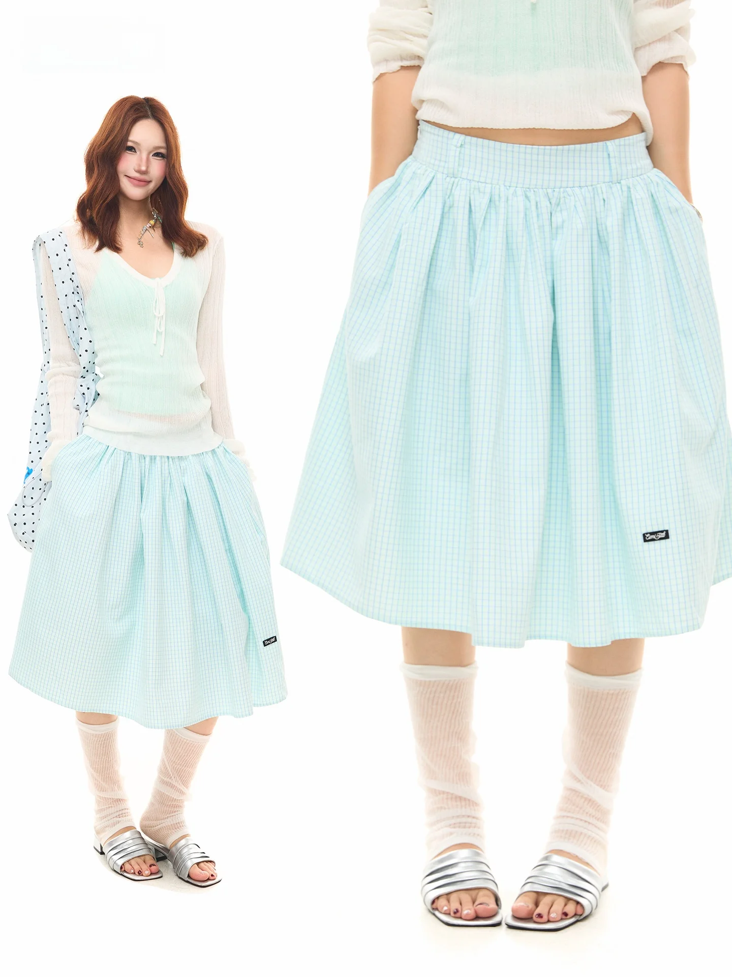 Sweet Plaid A-Line Skirt Women's Summer New Style Elastic Waist Slimming Midi Skirt Casual Cotton Color Skirt
Sweet Plaid A-Line Skirt Women's Summer New Style Elastic Waist Slimming Midi Skirt Casual Cotton Color Skirt