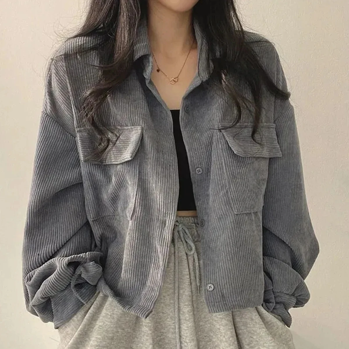 Elegant Pure Color Corduroy Open Cardigan Women's Fashion Spring Autumn 2026 Design Sensation Unique Style Top Shirt
Elegant Pure Color Corduroy Open Cardigan Women's Fashion Spring Autumn 2026 Design Sensation Unique Style Top Shirt