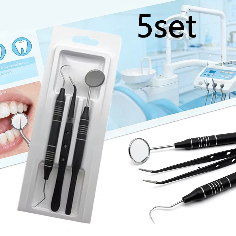 5set Dental Care Instruments Kit Stainless Steel Mouth Mirror Tweezers Probe Home Teeth Cleaning Oral Check
5set Dental Care Instruments Kit Stainless Steel Mouth Mirror Tweezers Probe Home Teeth Cleaning Oral Check