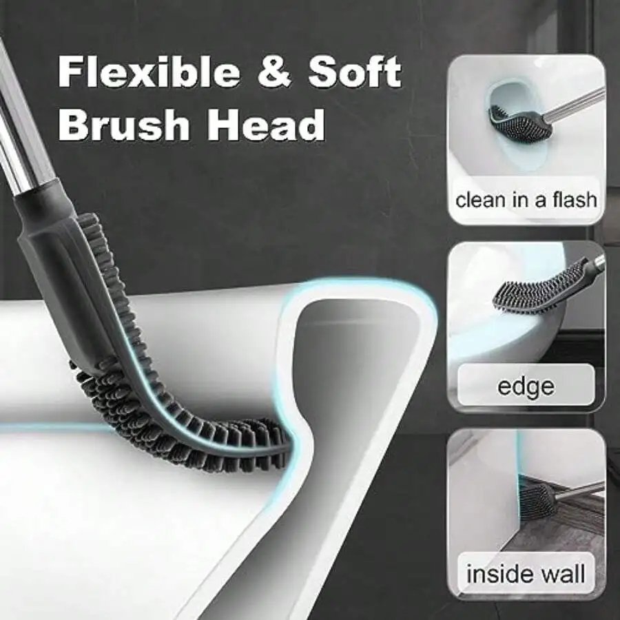 Flexible Soft Toilet Brush With Long Handle For Bathroom Cleaning
Flexible Soft Toilet Brush With Long Handle For Bathroom Cleaning