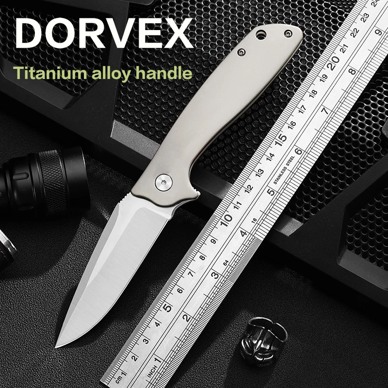 DORVEX Titanium Alloy Handle D2 Steel Ceramic Bearing Outdoor Camping fishing Survival Pocket EDC Tool Folding Knife
DORVEX Titanium Alloy Handle D2 Steel Ceramic Bearing Outdoor Camping fishing Survival Pocket EDC Tool Folding Knife