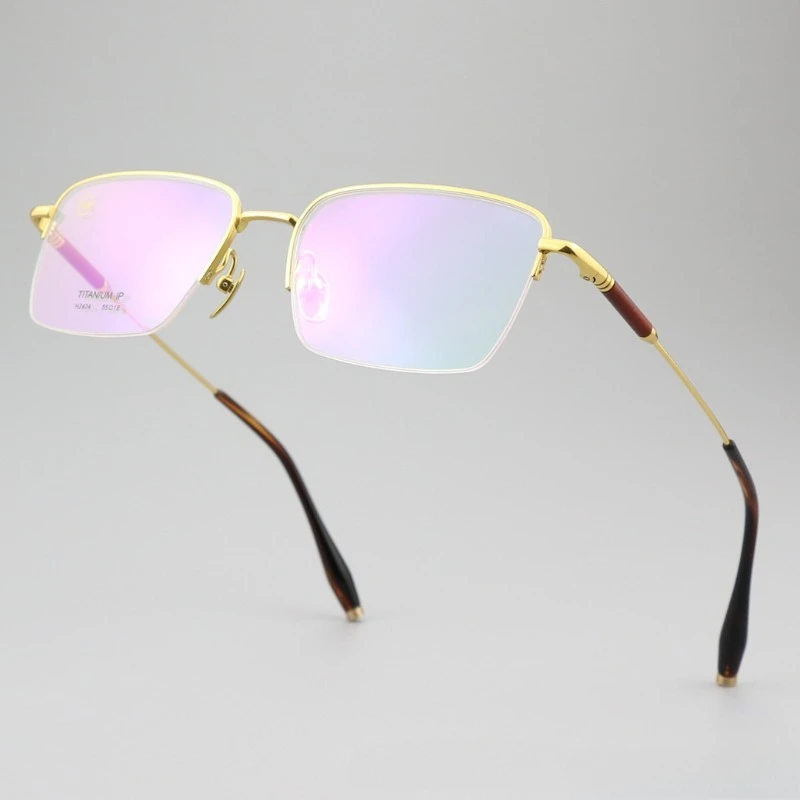 H2404 Ultra-light Titanium Glasses Frame Square Business Half Frame Optical Myopia Glasses Sandalwood Men Blue Light Eyeglasses
H2404 Ultra-light Titanium Glasses Frame Square Business Half Frame Optical Myopia Glasses Sandalwood Men Blue Light Eyeglasses