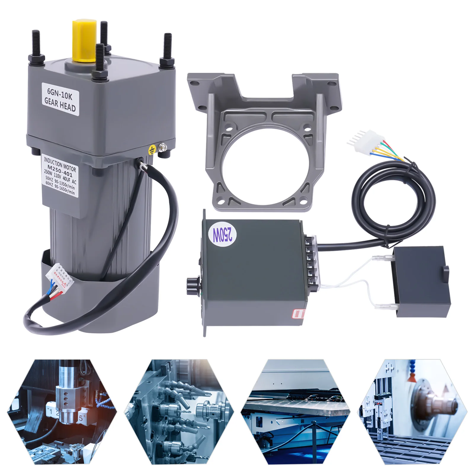 AC High Torque Motor 250W Electric Single-Phase Motor w/Variable Speed Adjustable Controller Governor Geared Motor
AC High Torque Motor 250W Electric Single-Phase Motor w/Variable Speed Adjustable Controller Governor Geared Motor