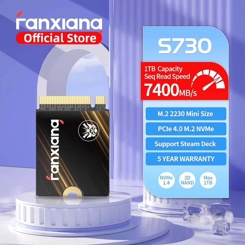 Fanxiang S730 M.2 2230 SSD 500GB 1TB 7300MB/s M.2 NVMe PCIe 4.0x4 SSD Disk Internal Solid State Drive For PS5 Steam Deck Laptop
Fanxiang S730 M.2 2230 SSD 500GB 1TB 7300MB/s M.2 NVMe PCIe 4.0x4 SSD Disk Internal Solid State Drive For PS5 Steam Deck Laptop