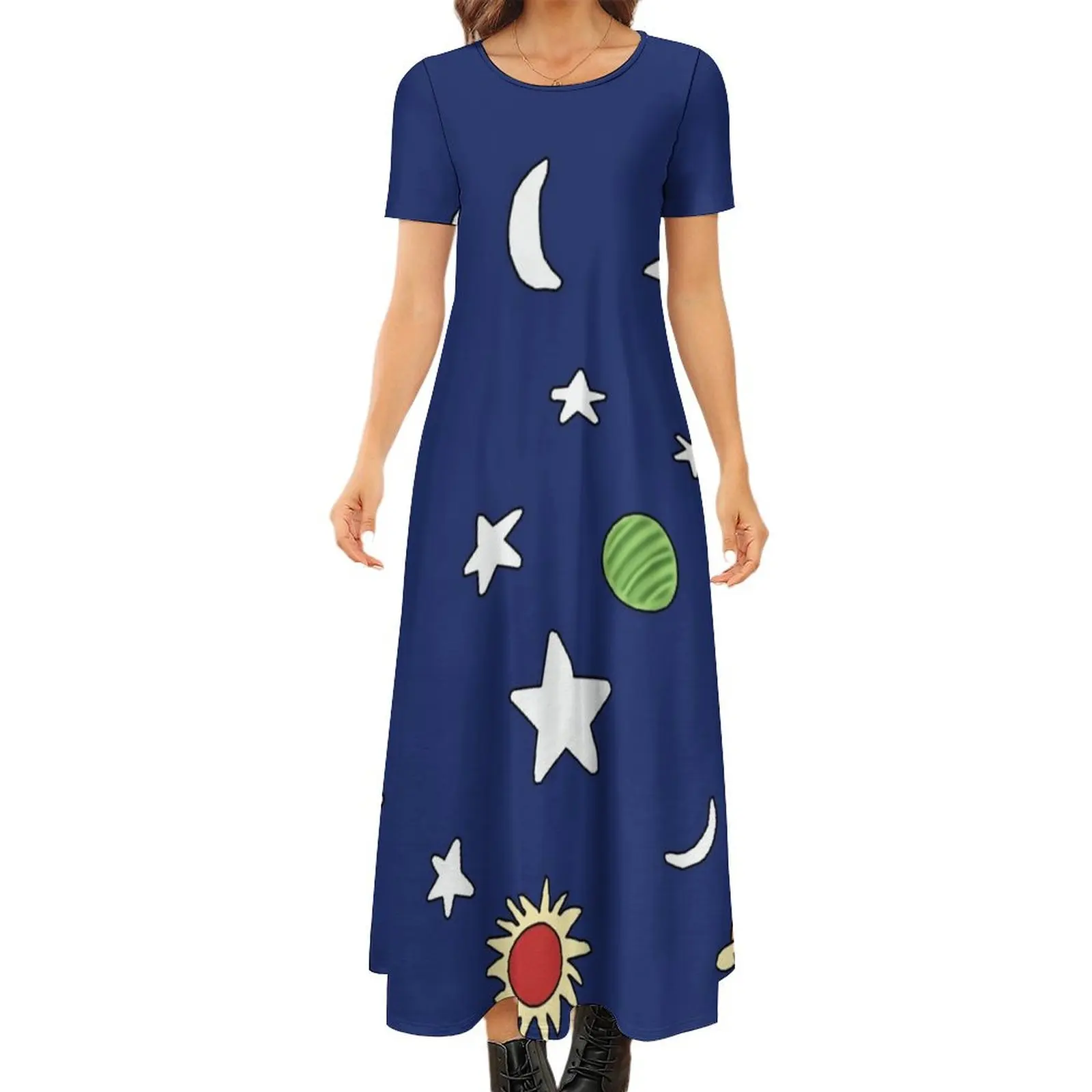 Miss Frizzle Space Round Neck Short Sleeve Dress Women"s summer dresses Female dress
Miss Frizzle Space Round Neck Short Sleeve Dress Women"s summer dresses Female dress