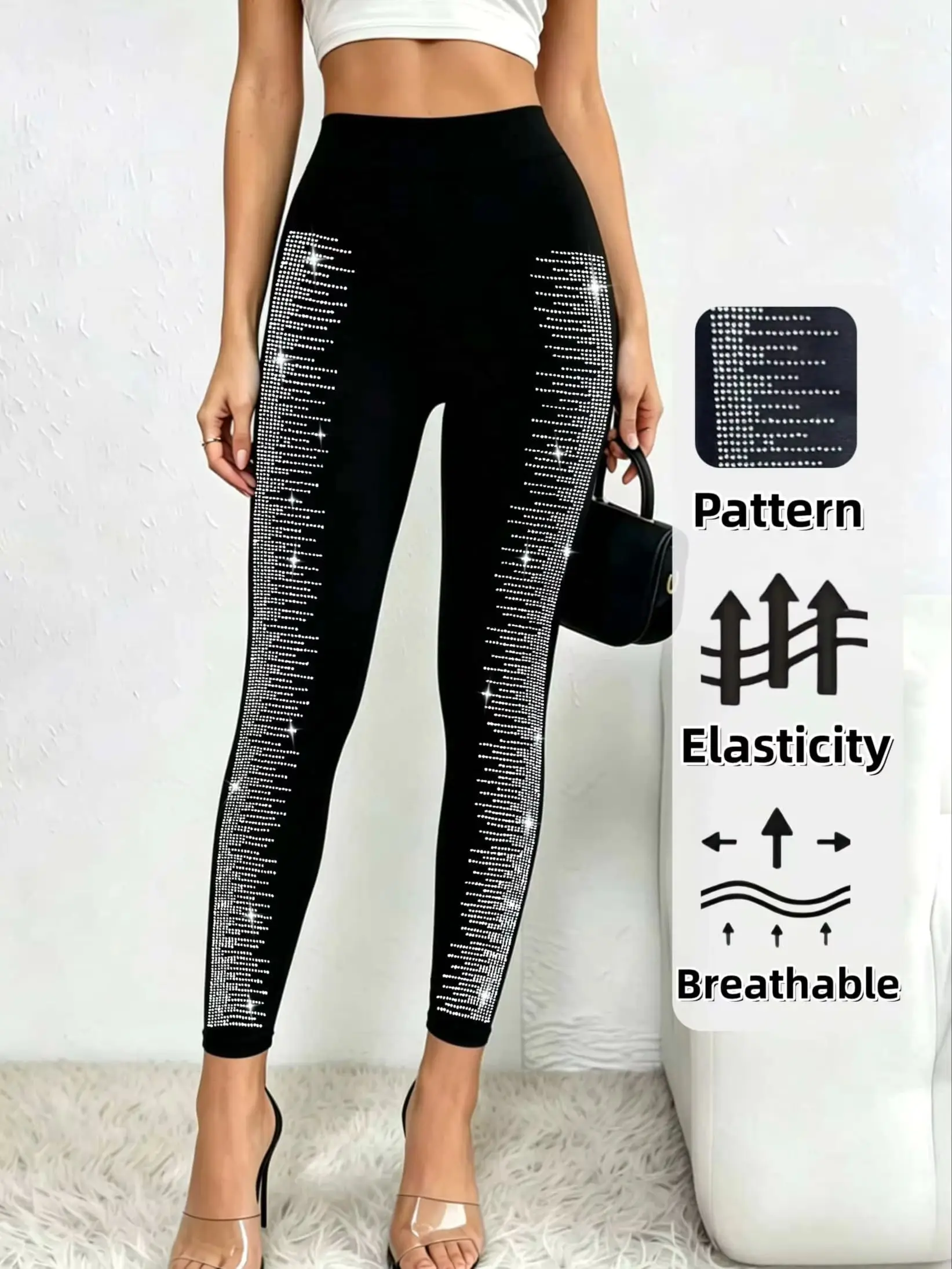 Women's Asymmetric Side Glitter Sparkly Shiny Tight Leggings High Waisted Skinny Pants Casual Daily Fashion Club Party Wear
Women's Asymmetric Side Glitter Sparkly Shiny Tight Leggings High Waisted Skinny Pants Casual Daily Fashion Club Party Wear