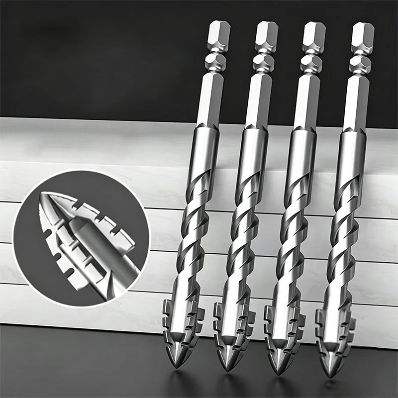 Hex Shank Four Sawtooth Carbide Drill Bits 6/8/10/12mm Multifunctional Hole Opener For Tile Marble Wood Metal Concrete Drilling
Hex Shank Four Sawtooth Carbide Drill Bits 6/8/10/12mm Multifunctional Hole Opener For Tile Marble Wood Metal Concrete Drilling