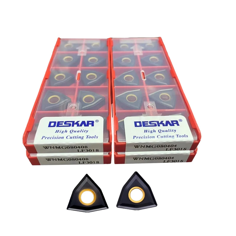 DESKAR Carbide Inserts WNMG080404 WNMG080408 WNMG080412 LF3018 CNC Lathe Turning Tool for Cast Iron
DESKAR Carbide Inserts WNMG080404 WNMG080408 WNMG080412 LF3018 CNC Lathe Turning Tool for Cast Iron