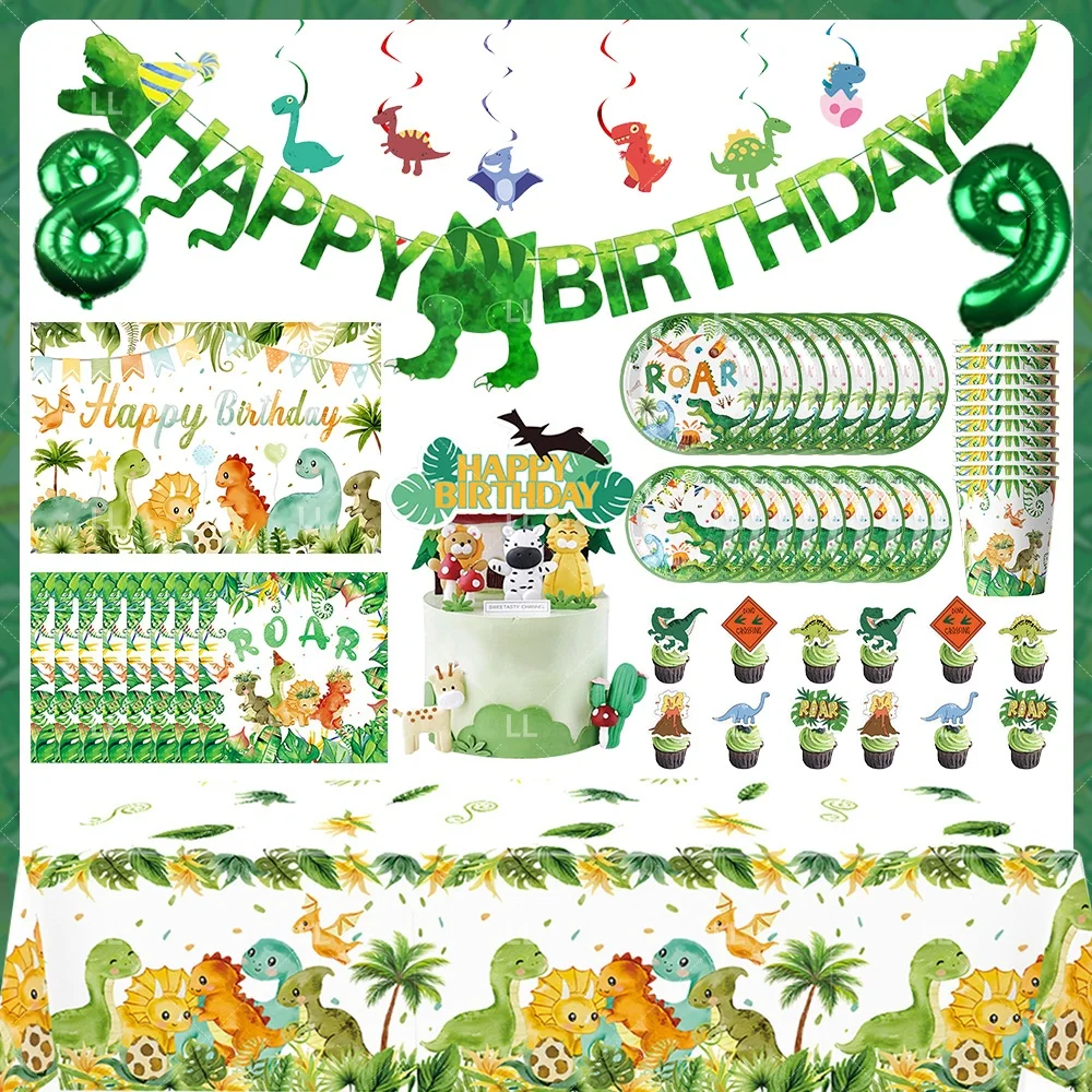 Dinosaur Jungle Birthday Party Supplies Backdrop Cake Socket Balloon Cups Plates Decoration Children Room Photo Props Kids Gift
Dinosaur Jungle Birthday Party Supplies Backdrop Cake Socket Balloon Cups Plates Decoration Children Room Photo Props Kids Gift