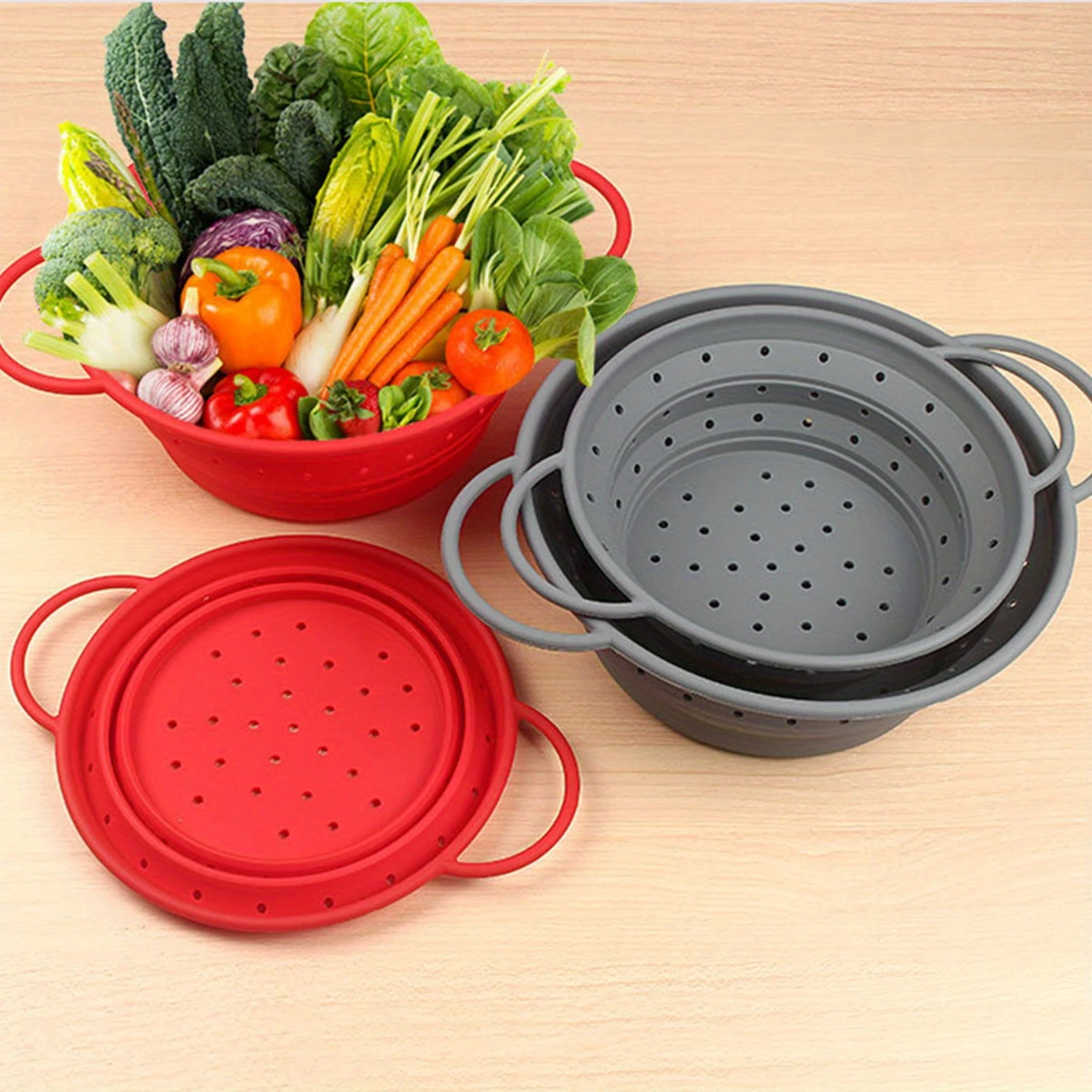 1pc Silicone High Temperature Resistant Folding Vegetable Washing Basket, Round Telescopic Drain Basket for Fruits and Vegetable
1pc Silicone High Temperature Resistant Folding Vegetable Washing Basket, Round Telescopic Drain Basket for Fruits and Vegetable