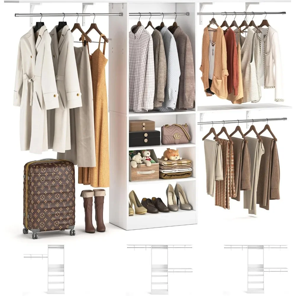 FT Closet System with Shelves, 96'' Closet Organizer System with 3 Hanging Rods, Wall Mount Bedroom Wardrobe Walk-in Closet
FT Closet System with Shelves, 96'' Closet Organizer System with 3 Hanging Rods, Wall Mount Bedroom Wardrobe Walk-in Closet